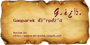 Gasparek Árpád névjegykártya
