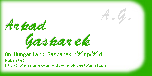 arpad gasparek business card